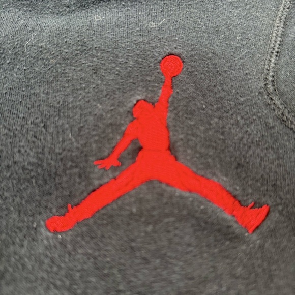 Men's Air Jordan Jumpman Black Spell-Out Sweatshirt M Heavy Nike NBA Sleeve Bull - Picture 12 of 12